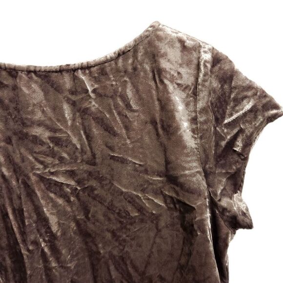 Soft Surroundings Velvet Dress Embroidered Silver Size Small Boho Short Sleeve - Picture 5 of 8